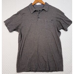 Rip Curl Polo Shirt Black Strip Mens L Streetwear Retro Casual Office Skate